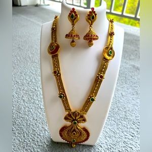 Bollywood Style Necklace with Matching Earrings